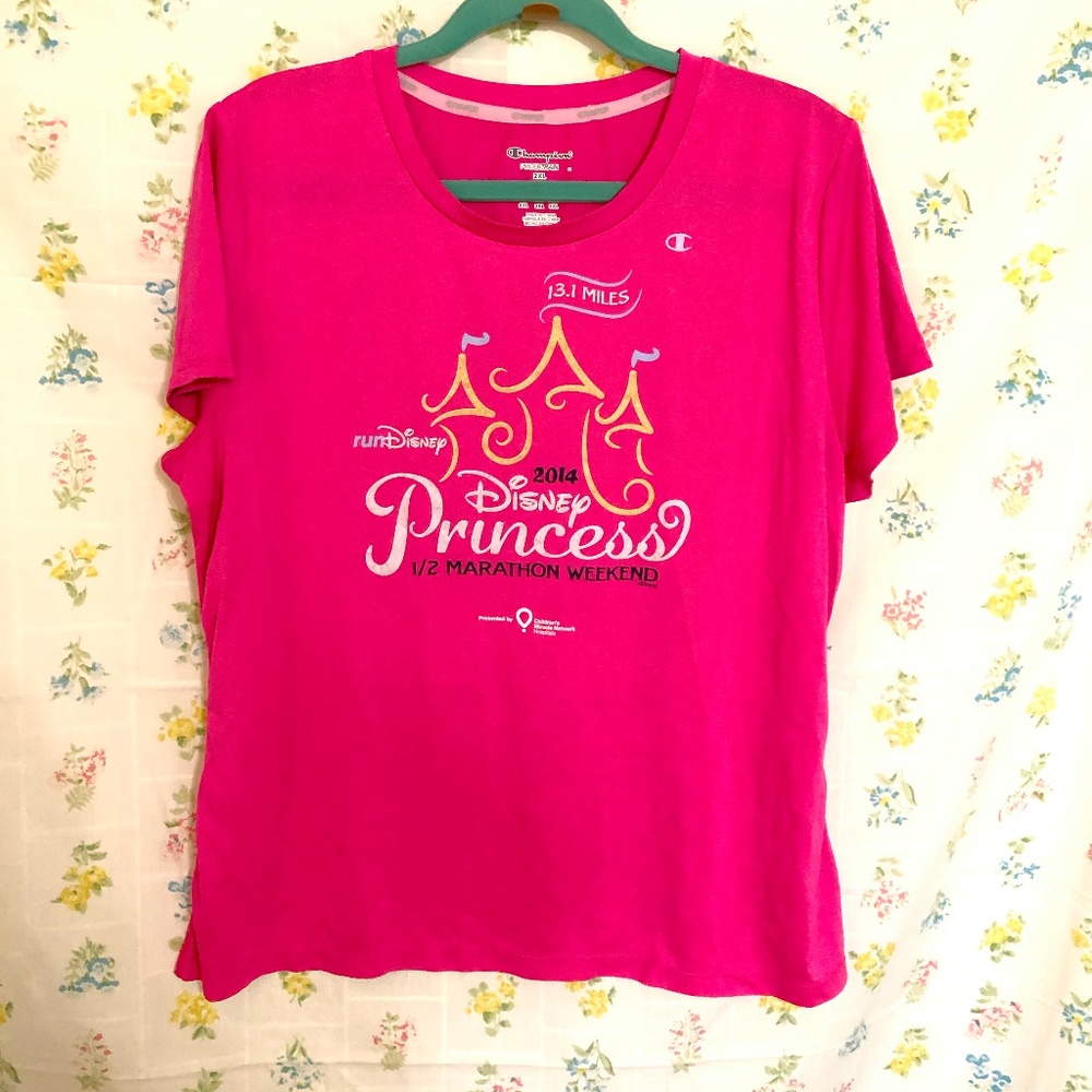 2014 W 2XL Disney princess 1/2 marathon shirt pink